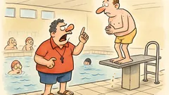Blague: À la piscine, un nageur...